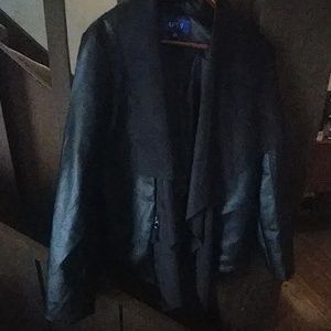 Black leather like jacket. #044